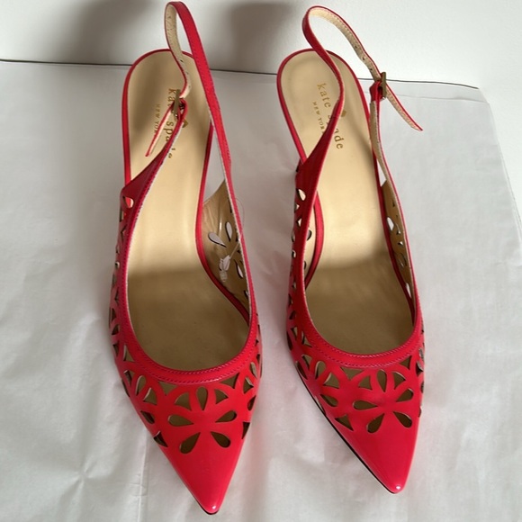 Kate Spade Jacey Powder Patent Leather Pink Slingback Heels - Picture 4 of 13